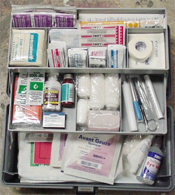 As practice shows, it is more convenient to store the first aid kit in one large box, but in several places in accordance with the appointment and availability requirements